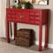 Baxton Studio Red Finished Wood Bronze Finished Accents 6-Drawer Console Table 147-8191 - alternate 10